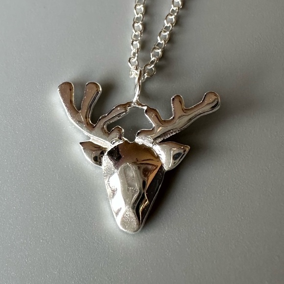 Sterling Silver Buckhorn Antler Necklace - Picture 10 of 10